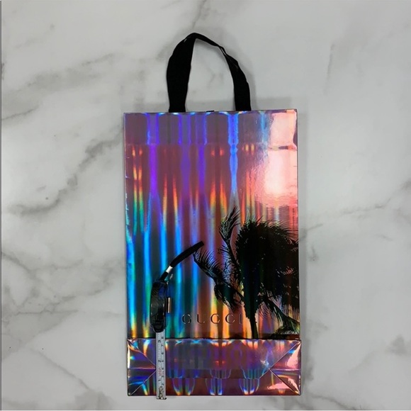⚜️GUCCI Holiday 2019 Limited Edition Collectors Palm Tree Hologram Shoppin… - Picture 9 of 9